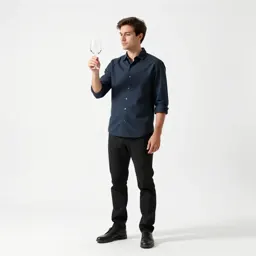 Sommelier examining a glass