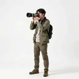 Wildlife photographer with a long lens