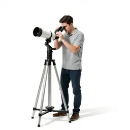 Astronomer at a telescope eyepiece