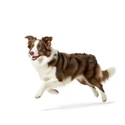 Border collie mid-leap