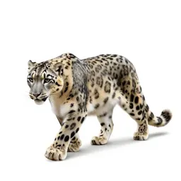 Snow leopard mid-prowl