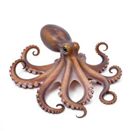 Octopus with curled arms