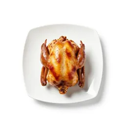 Roast chicken on a board