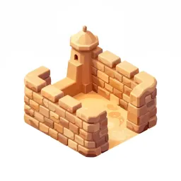 Desert outpost stone wall section