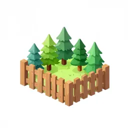 Forest village fence segment