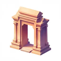 Ruined temple doorway arch