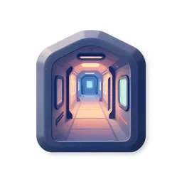 Sci-fi station corridor piece