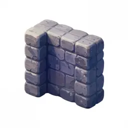 Sci-fi station stone wall section
