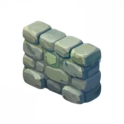 Swamp stone wall section