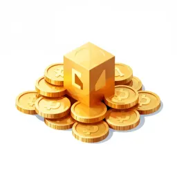 Cyberpunk gold coin pile