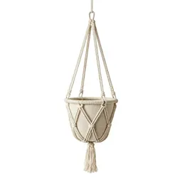 Hanging macrame planter