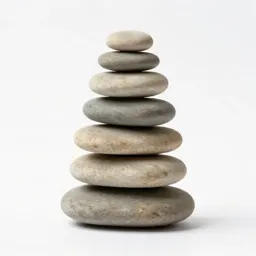 River stone stack