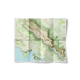 Topographic map folded