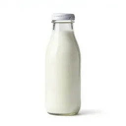Milk bottle with a foil cap
