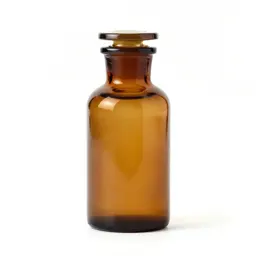 Amber glass apothecary bottle