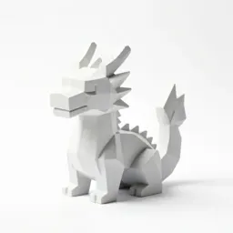 Geometric dragon figurine