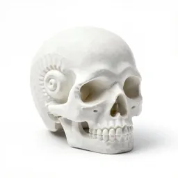 Twisted spiral skull ornament