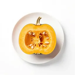 Crown pumpkin cut open