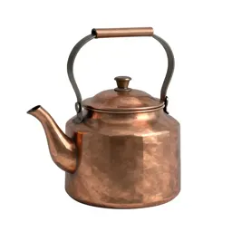 Copper kettle with patina