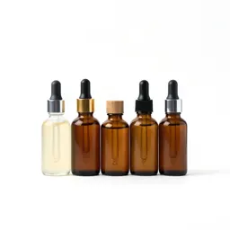 Set of glass dropper serums