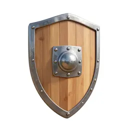 Wooden shield with an iron boss