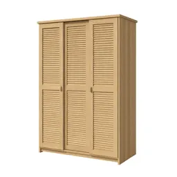 Wardrobe with louvred doors