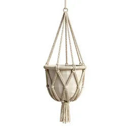 Hanging macrame planter