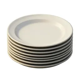 Stack of enamel camping plates