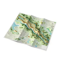 Topographic map folded