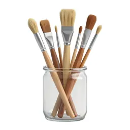 Jar of brushes
