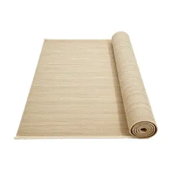 Hand-knotted wool rug rolled up