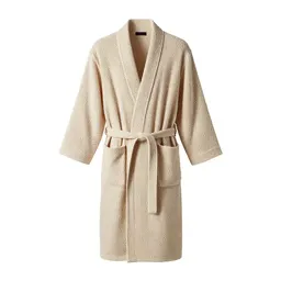 Waffle-weave bathrobe