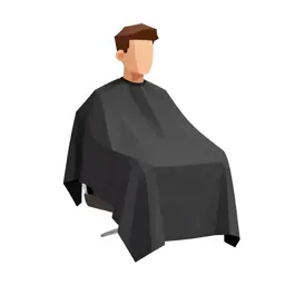 Barber cape folded