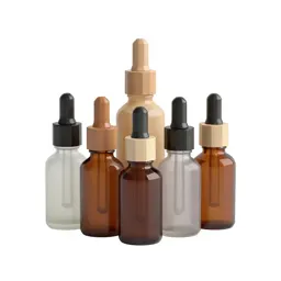 Set of glass dropper serums