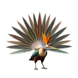 Bird of paradise displaying
