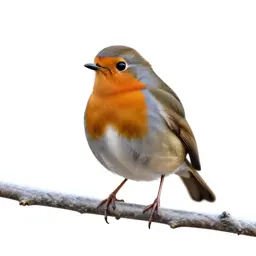 Robin on a frosted branch