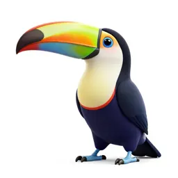 Toucan with an oversized bill