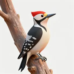 Woodpecker on bark