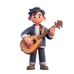 Bard with a travelling lute