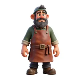 Dwarven blacksmith in a leather apron