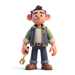 Golem-smith with brass tools