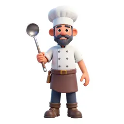 Halfling cook with a ladle