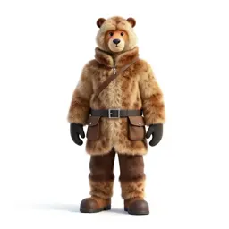 Snow-country hunter in furs