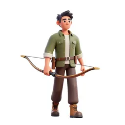 Wandering forest ranger with a longbow