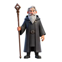 Elder wizard with a rune staff