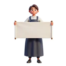 Suffragette with a banner
