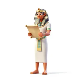 Egyptian scribe with a papyrus