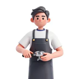 Barista with a portafilter