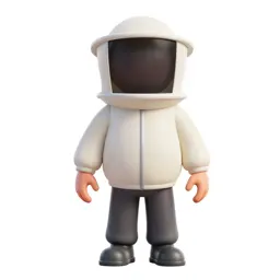 Beekeeper in a veiled suit