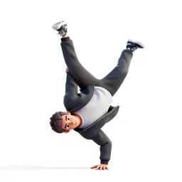 Breakdancer freezing a pose